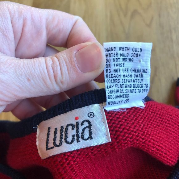Vintage Lucia Red Argyle 2 Piece Set Top Full Zip Cardigan Medium - Picture 6 of 16
